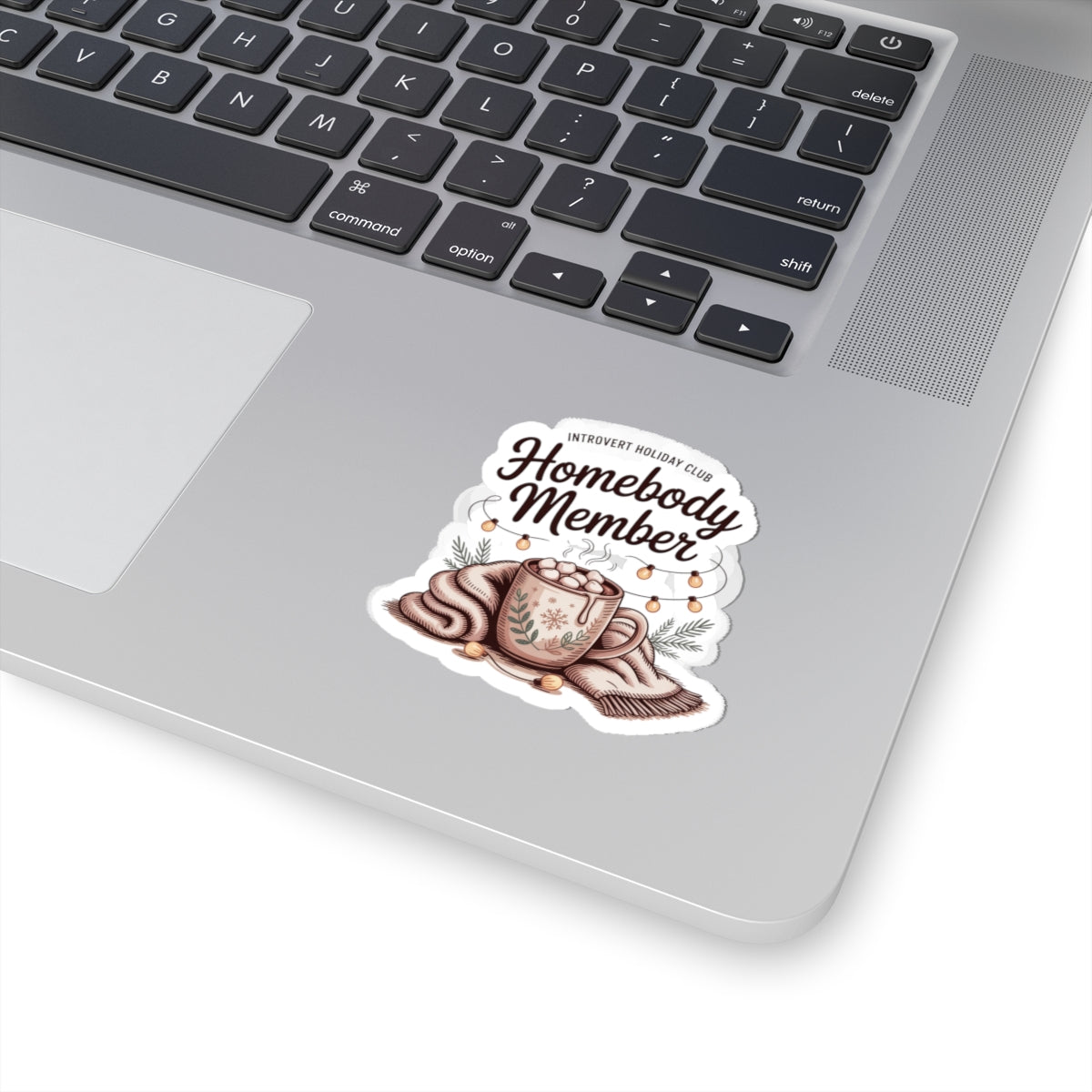 Homebody Member Sticker | Introvert Holiday Club, cozy hygge graphic