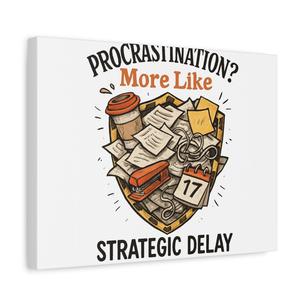 Procrastination? More Like Strategic Delay Canvas Wall Art