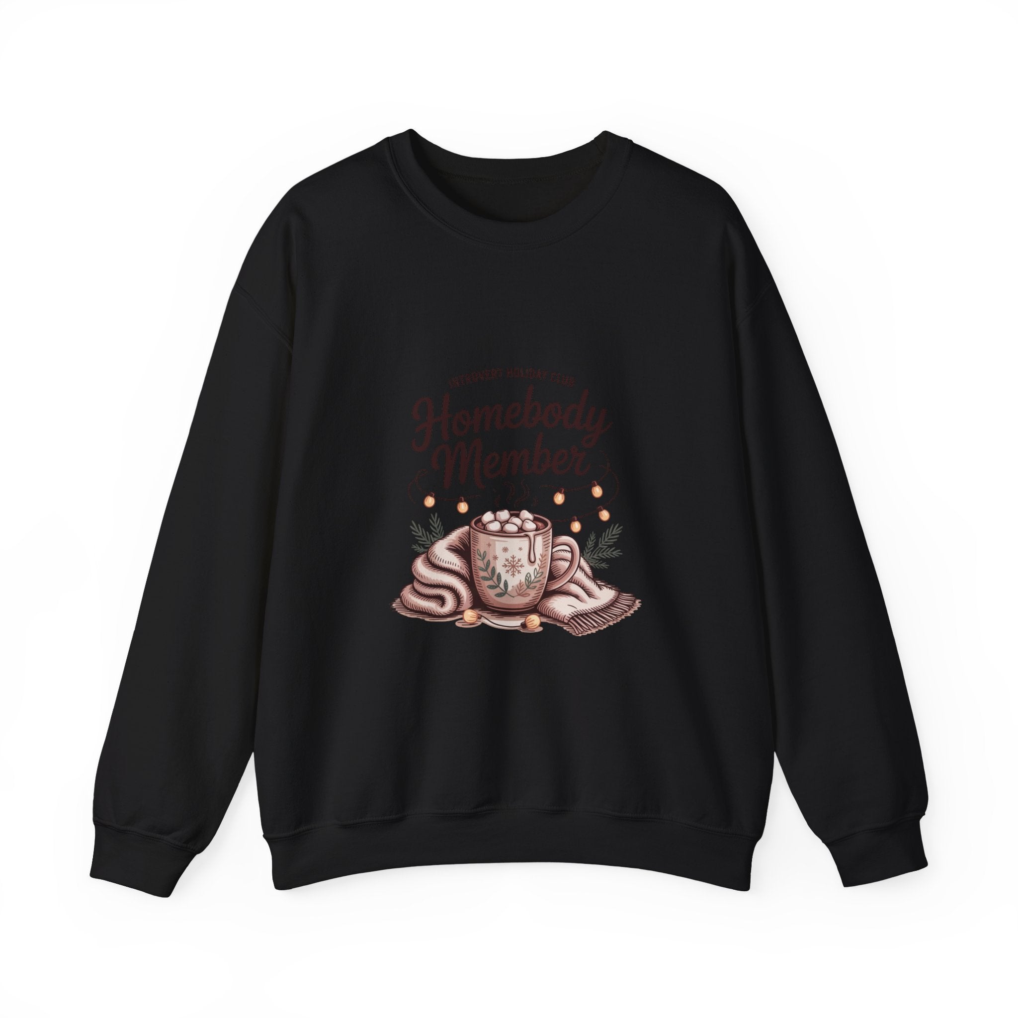 Homebody Member Crewneck Sweatshirt | Introvert Holiday Club, cozy hygge graphic