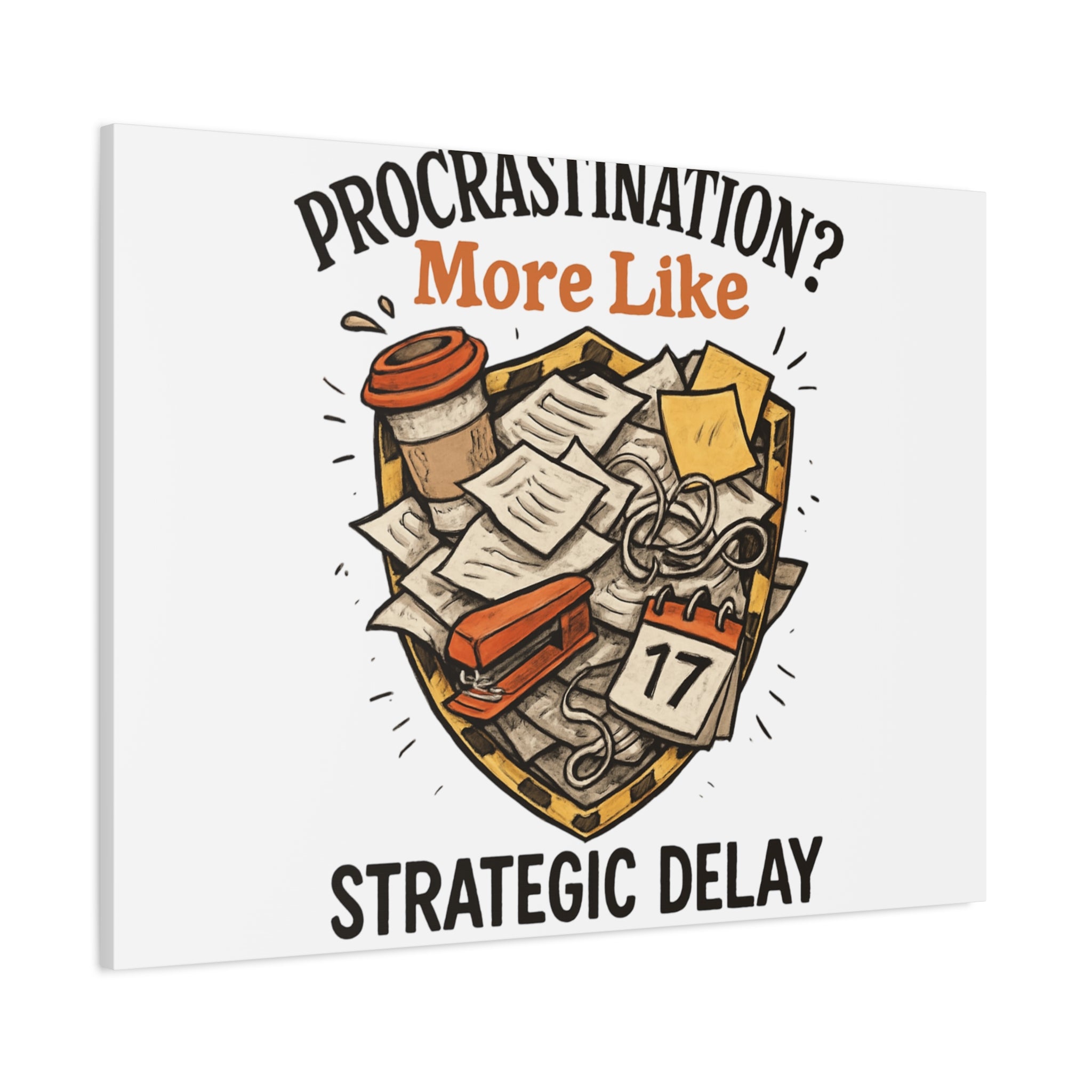 Procrastination? More Like Strategic Delay Canvas Wall Art
