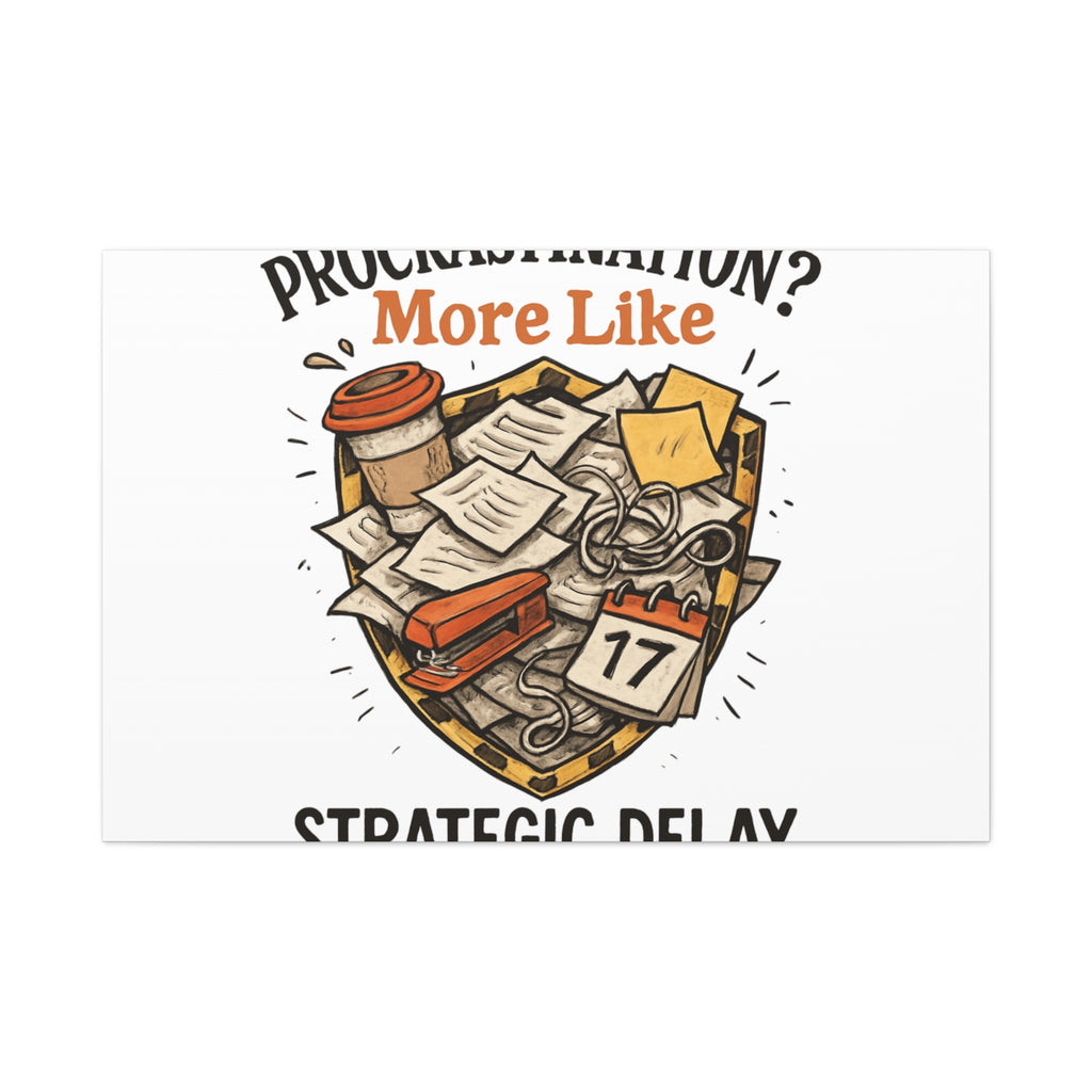 Procrastination? More Like Strategic Delay Canvas Wall Art