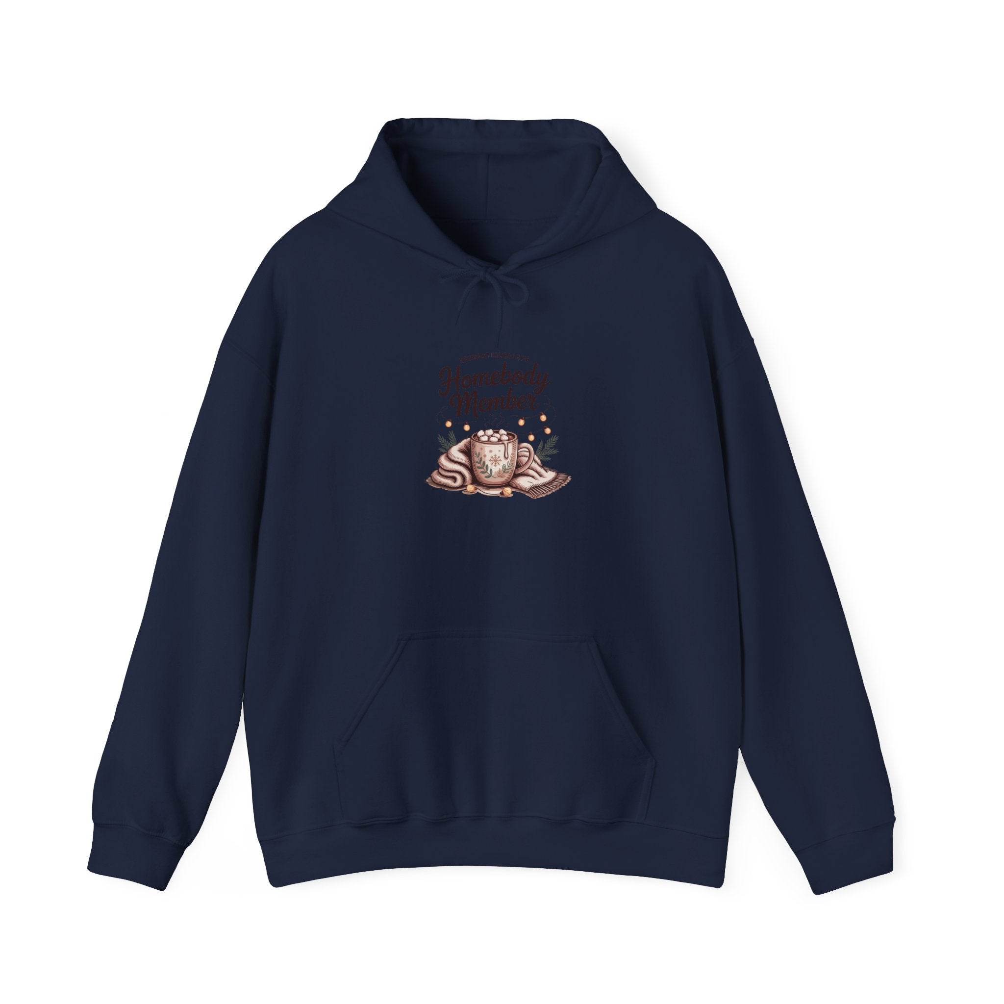 Homebody Member Hoodie | Introvert Holiday Club, cozy graphic