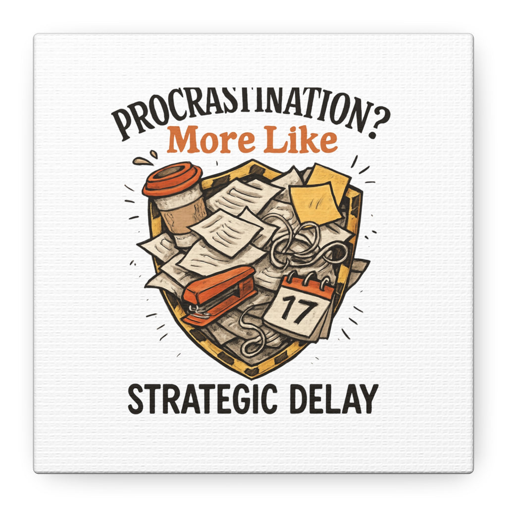 Procrastination? More Like Strategic Delay Canvas Wall Art