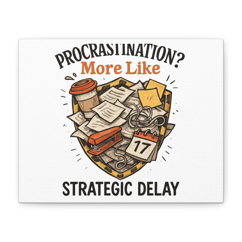 Procrastination? More Like Strategic Delay Canvas Wall Art
