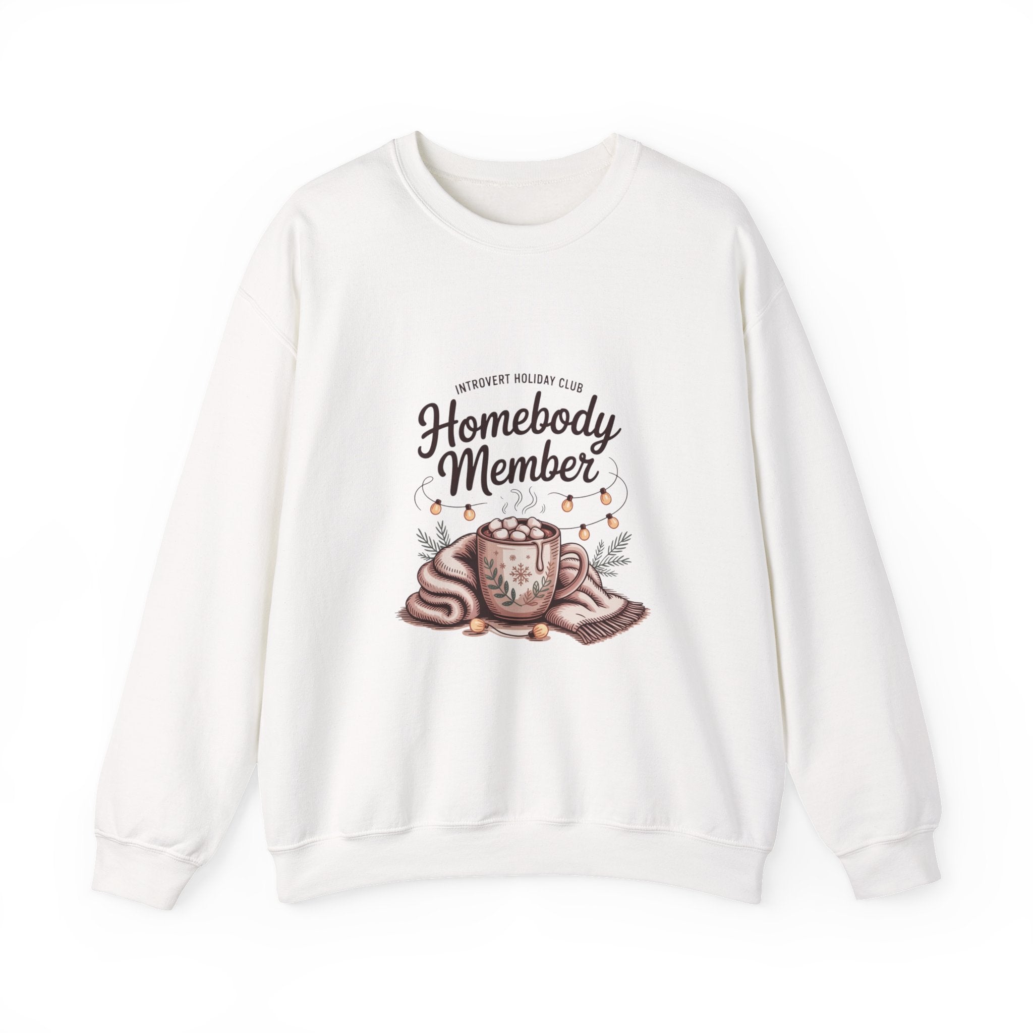 Homebody Member Crewneck Sweatshirt | Introvert Holiday Club, cozy hygge graphic