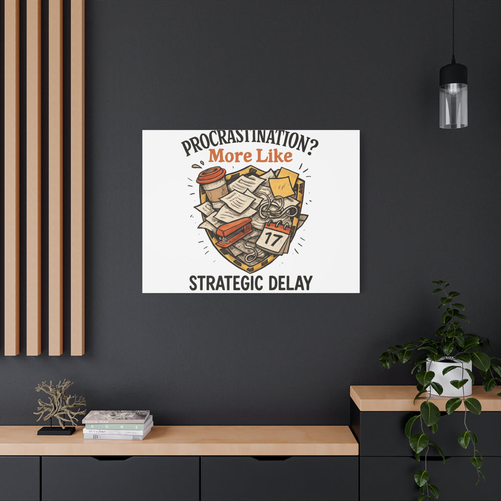 Procrastination? More Like Strategic Delay Canvas Wall Art