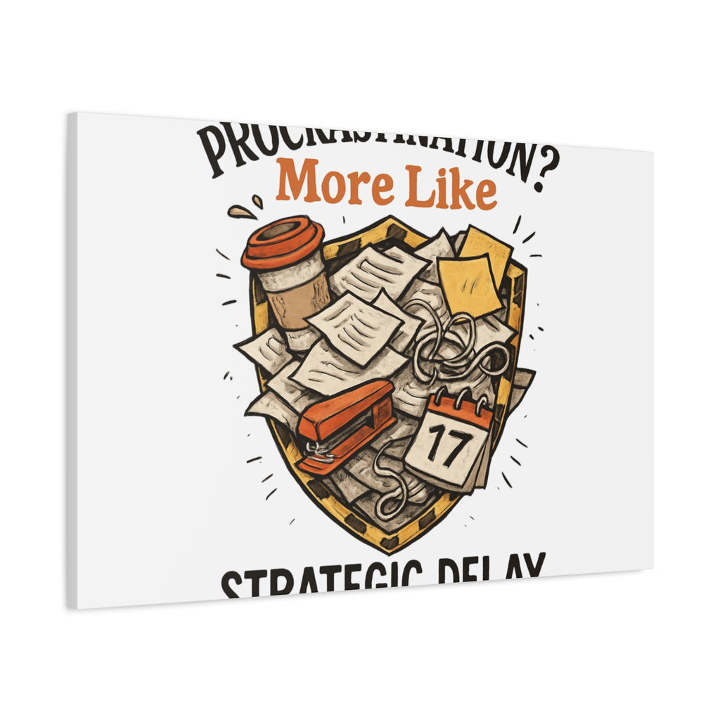 Procrastination? More Like Strategic Delay Canvas Wall Art