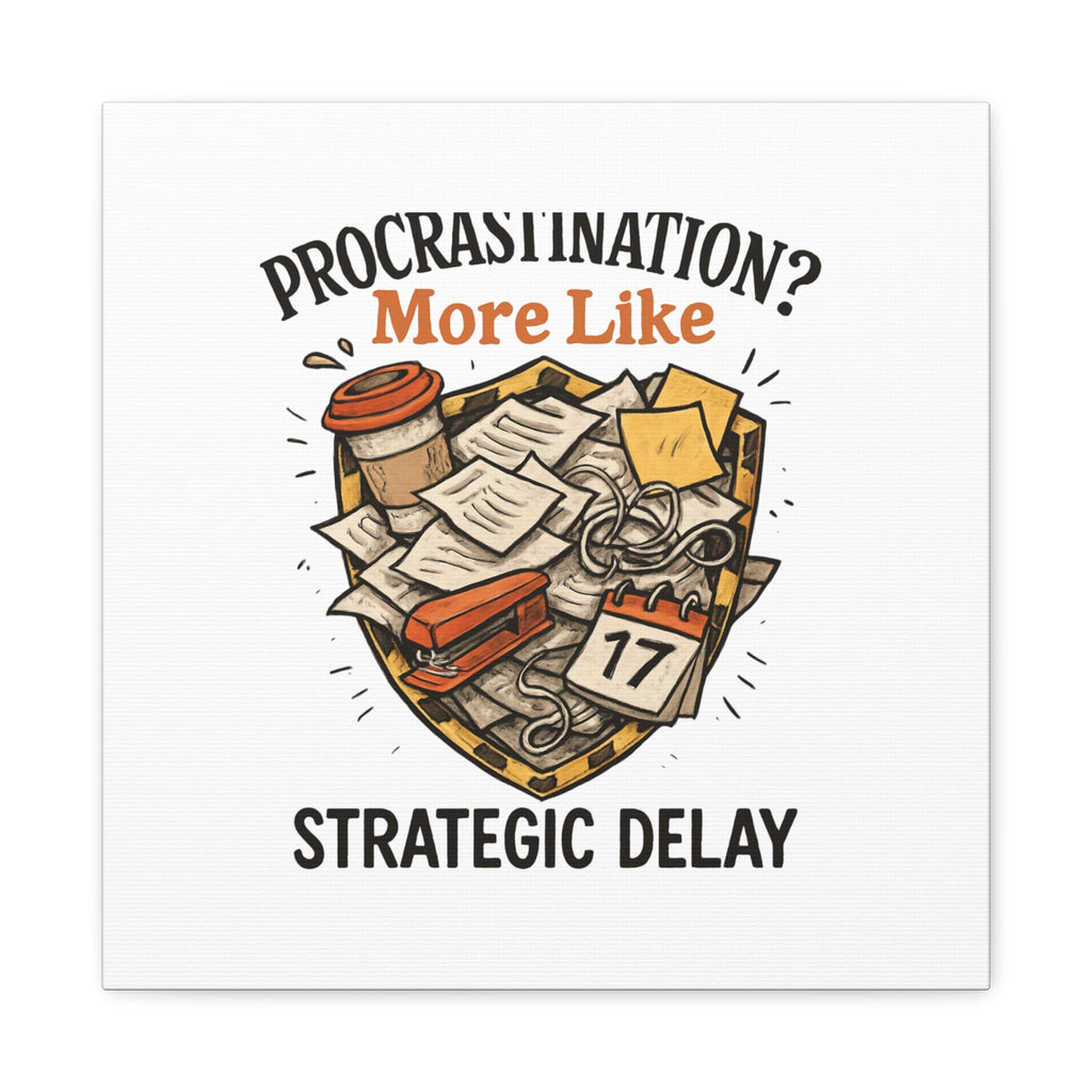 Procrastination? More Like Strategic Delay Canvas Wall Art
