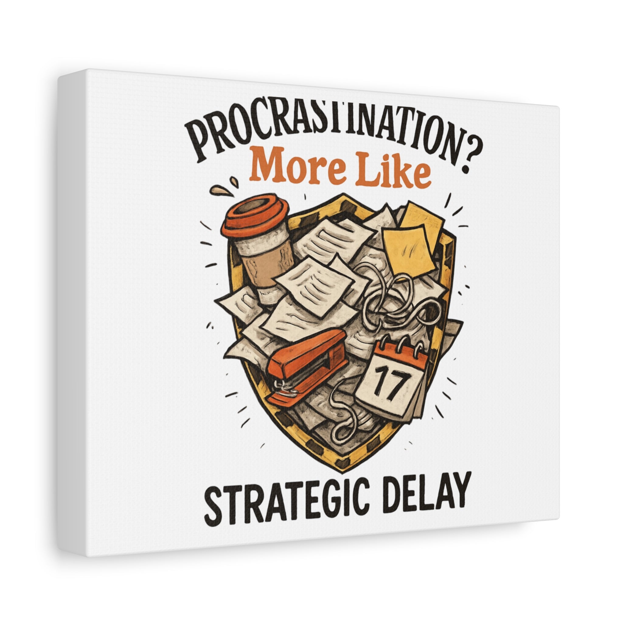 Procrastination? More Like Strategic Delay Canvas Wall Art