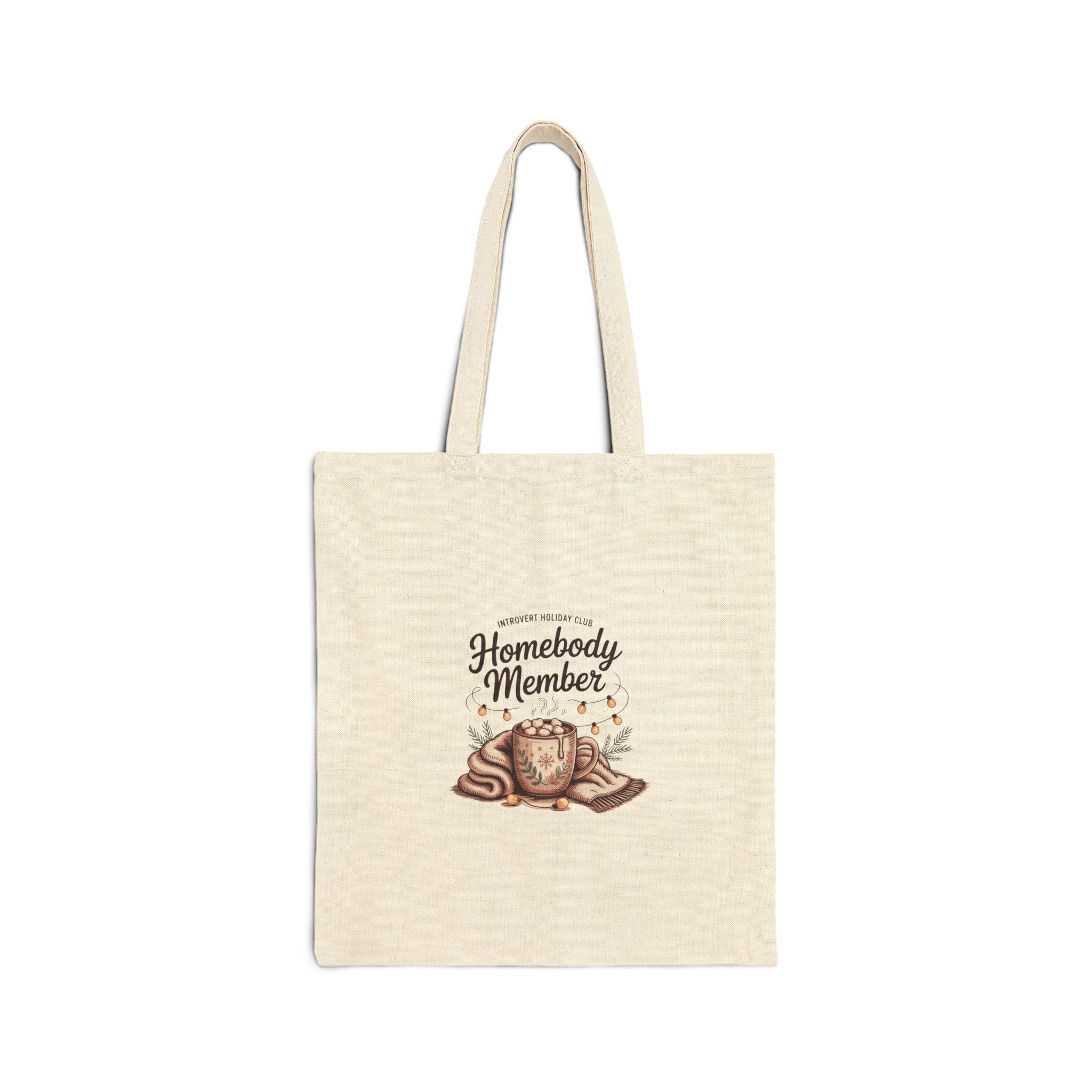 Homebody Member Tote | Introvert Holiday Club, Cozy Hygge Canvas