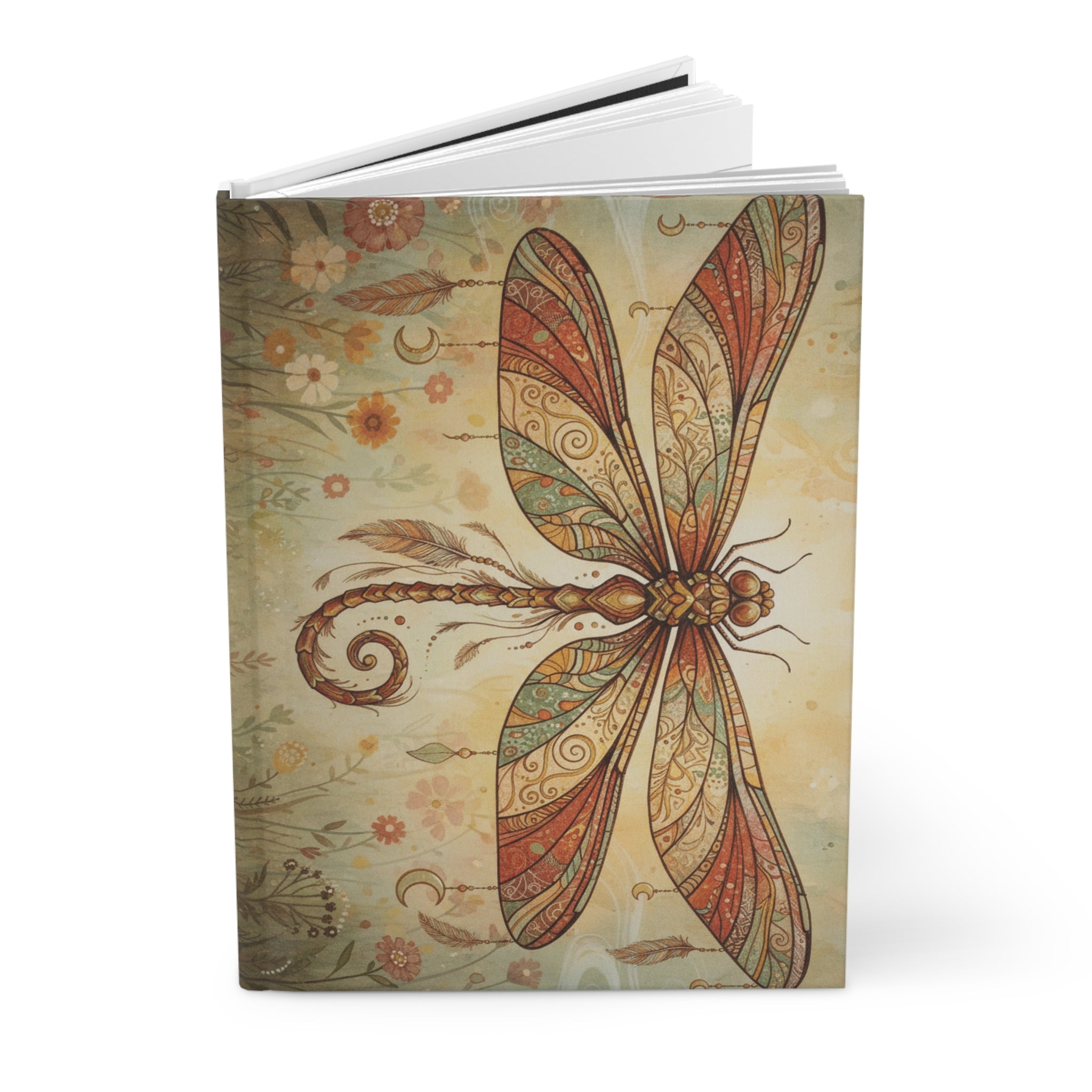 Dragonfly Hardcover Journal — Inspirational Quote 'Your relationship with yourself sets the tone...'