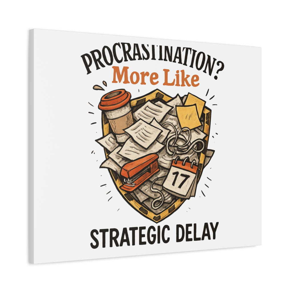 Procrastination? More Like Strategic Delay Canvas Wall Art