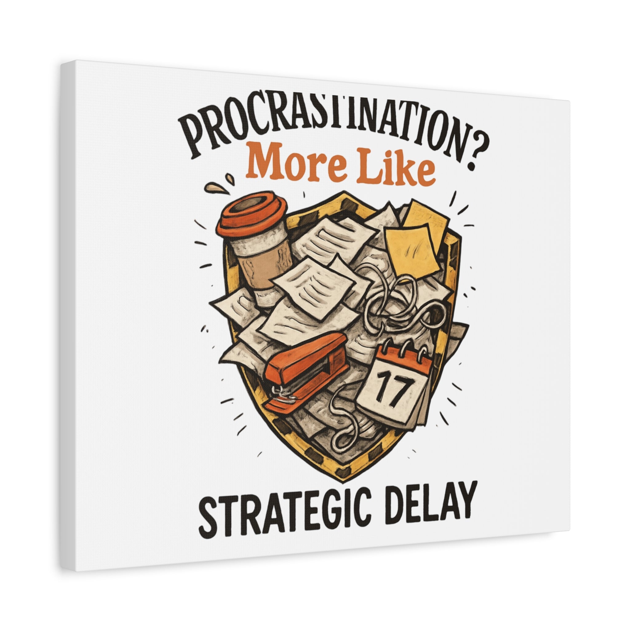 Procrastination? More Like Strategic Delay Canvas Wall Art