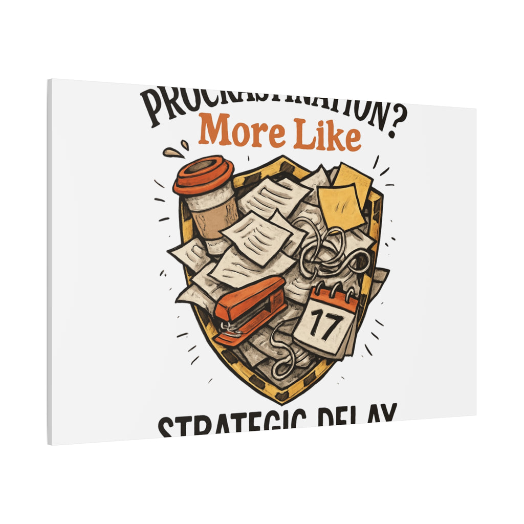 Procrastination? More Like Strategic Delay Canvas Wall Art