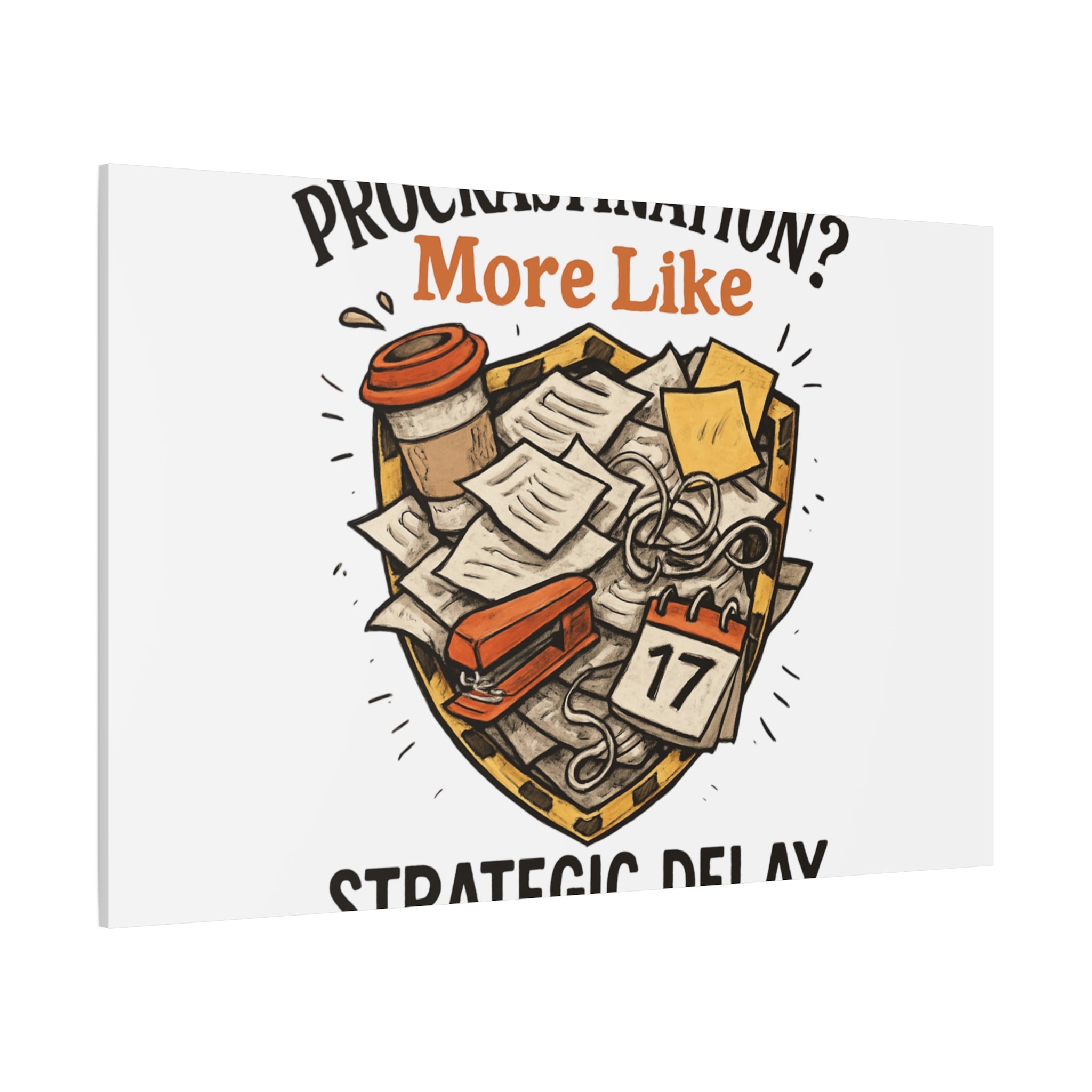 Procrastination? More Like Strategic Delay Canvas Wall Art