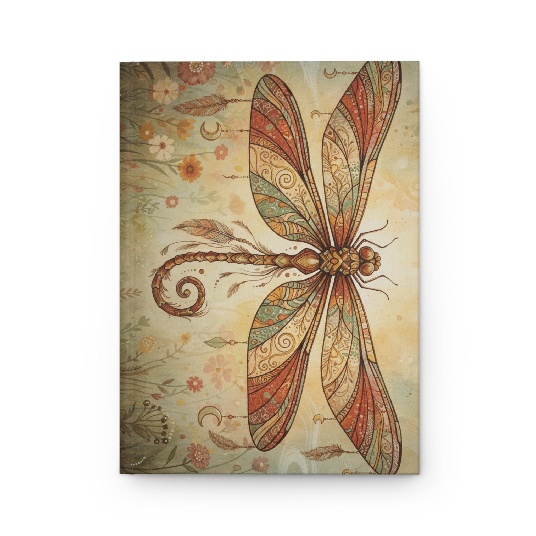 Dragonfly Hardcover Journal — Inspirational Quote 'Your relationship with yourself sets the tone...'