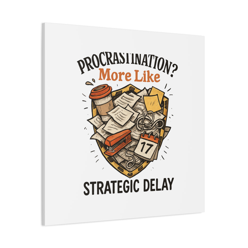 Procrastination? More Like Strategic Delay Canvas Wall Art