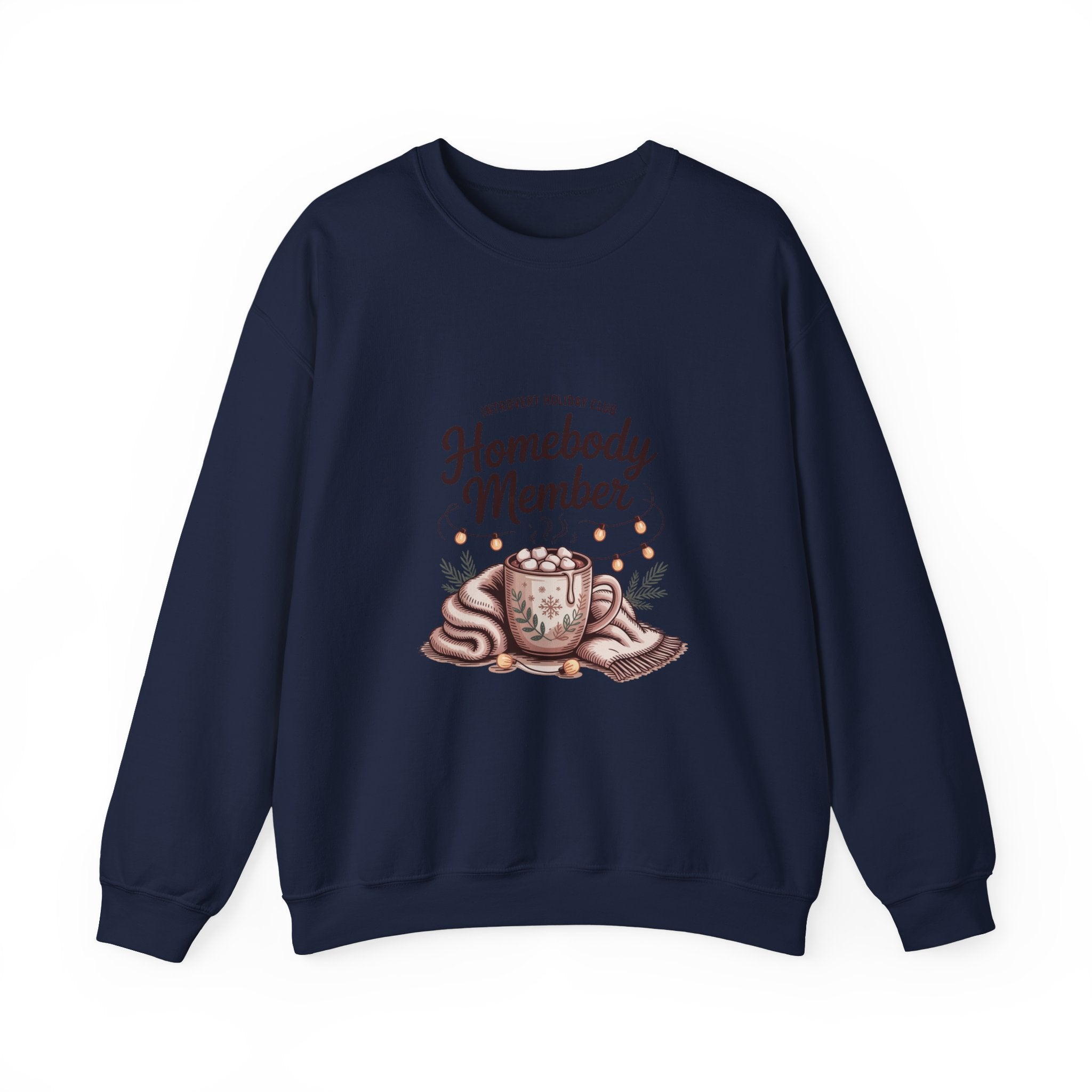 Homebody Member Crewneck Sweatshirt | Introvert Holiday Club, cozy hygge graphic